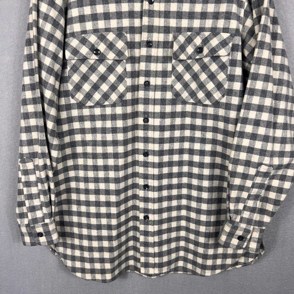 Vintage LL Bean Chamois Cloth Shirt Mens 16.5 Tall Plaid Button Up Long Sleeve - Picture 4 of 14